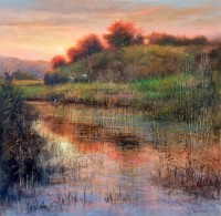 Tahir Bilal Ummi, 36 x 36 Inch, Oil on Canvas, Landscape Painting, AC-TBL-144